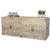 Urban Loft Hand Carved Solid Mango Wood Coffee Table B9